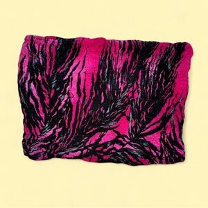 Pink and Black Patterned Tube Top